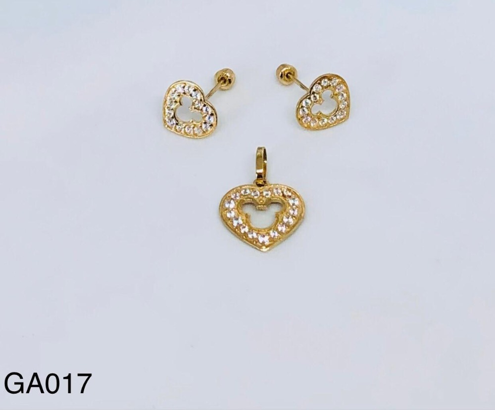 conjunto de oro con silueta al centro mickey mouse conjunto de oro con silueta al centro mickey mouse 10K