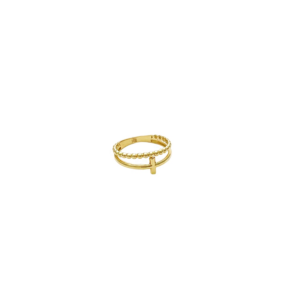 anillo doble cruz anillo doble cruz 14K