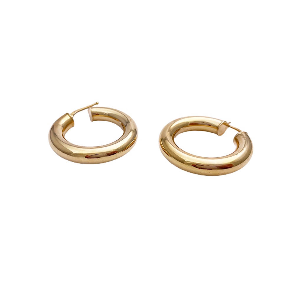 arracadas de oro tubular grandes arracadas de oro tubular grandes 14K