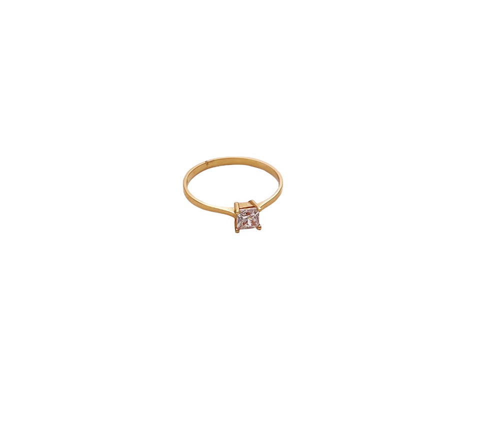 anillo de oro cuadrado con zirconia anillo de oro cuadrado con zirconia 14K