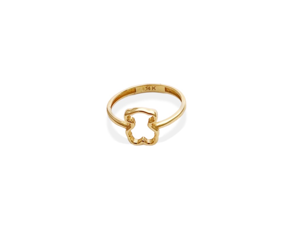 anillo de oro forma oso anillo de oro forma oso 14K