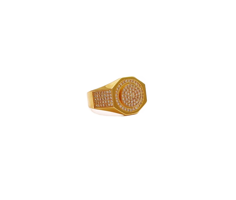 anillo circulo con zirconias  anillo circulo con zirconias  14K